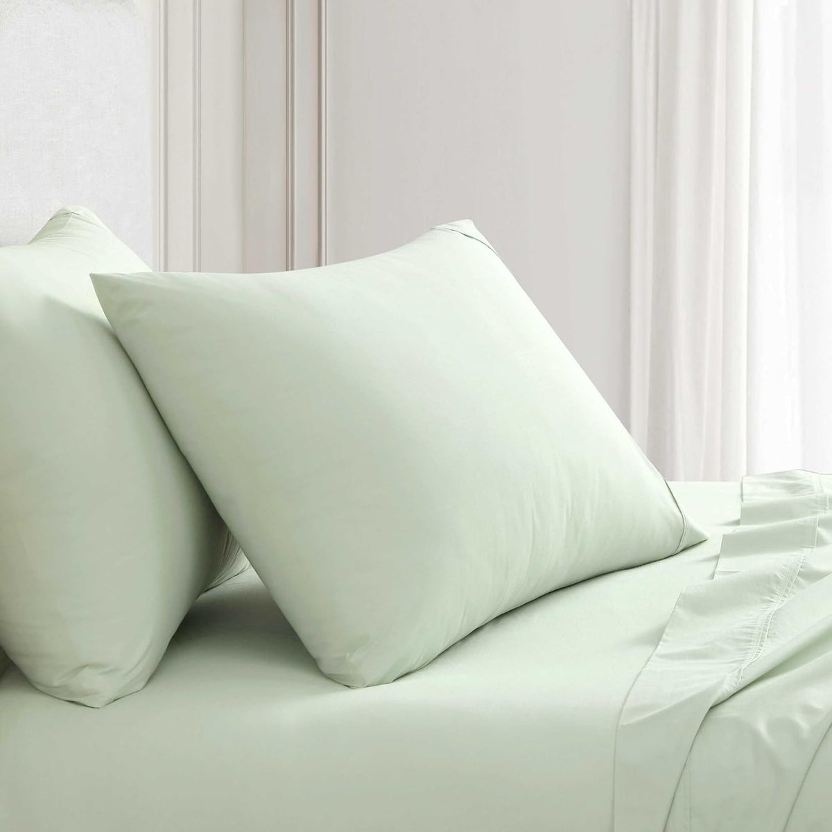 MarthaStewart Martha Stewart - Full Size Sheets Set, Crisp & Tailored Cooling Sheets w/a Naturally Smooth Cotton Percale Lightweight Feel -…