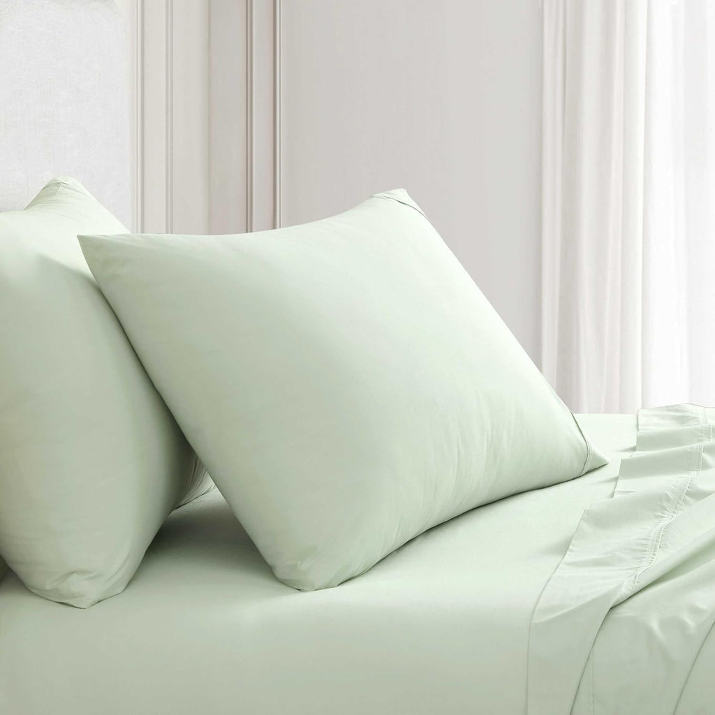 MarthaStewart Martha Stewart - King Size Sheets Set, Crisp & Tailored Cooling Sheets w/a Naturally Smooth Cotton Percale Lightweight Feel -…