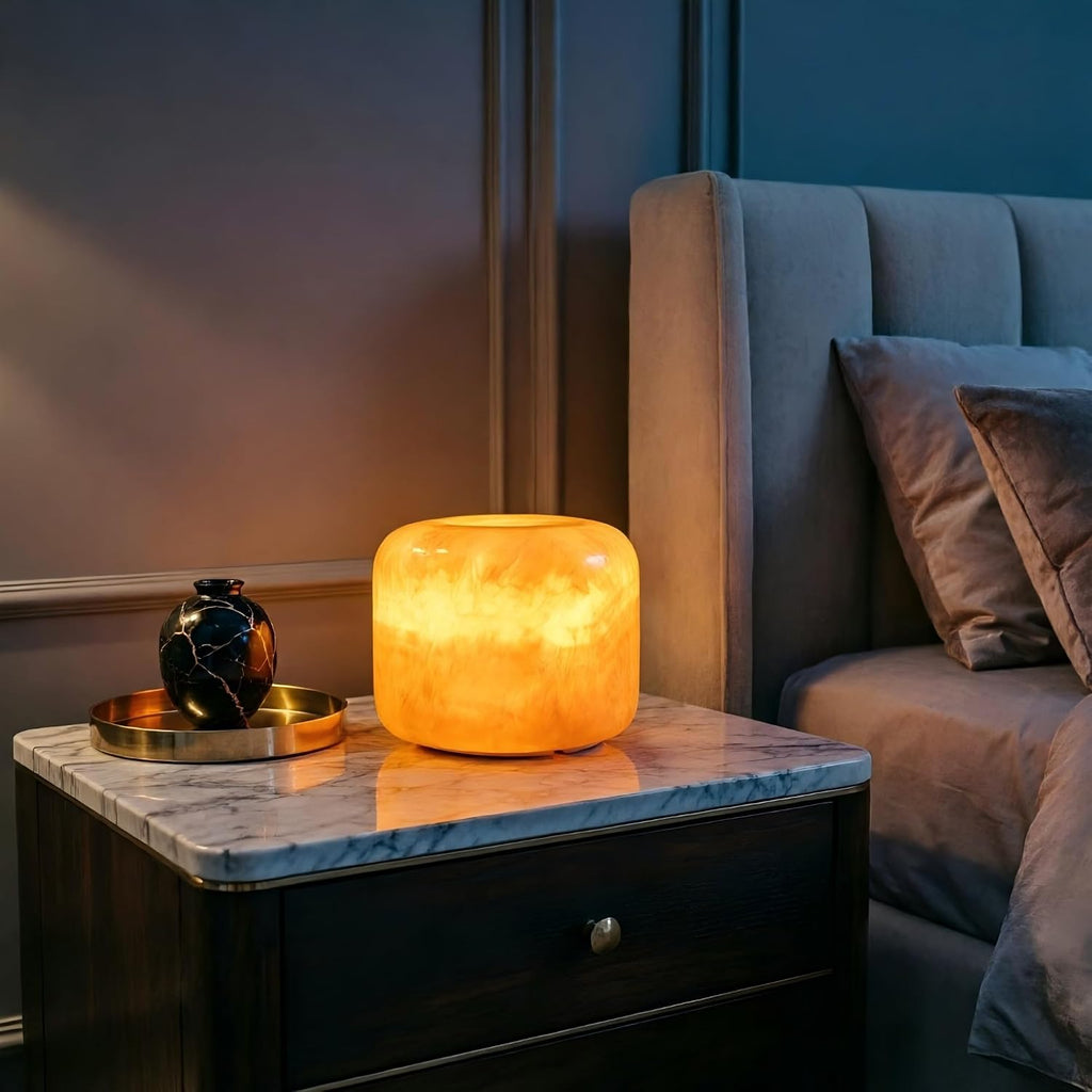 Marmor Marble Lamp Night Light Pat Lamp Touch Bedside Table Lamp for Bedroom Type-C Rechargeable Small Desk Bedside Small Lamps Eye Caring…