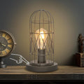 Small Industrial Lamp, Touch Control 3 Way Dimmable Table Lamp, Rustic Iron Steampunk Edison Lamp Vintage Nightstand Lamp Bedside Light…