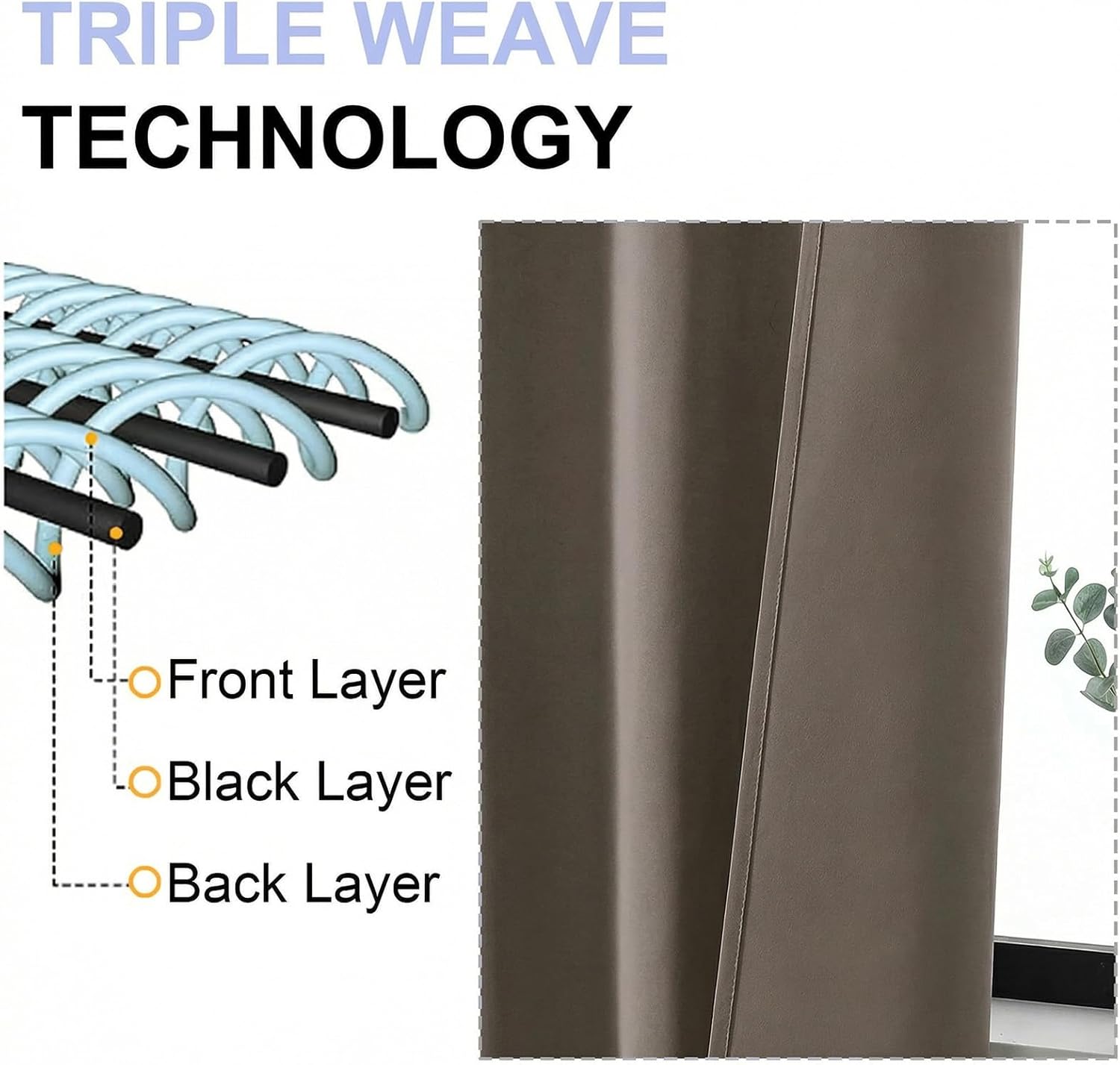 Simplebrand Ava Latte Short Blackout Curtains for Bedroom 54 Inches Long 2 Panels Set, Solid Thermal Insulated, Energy Saving Window Treatm…