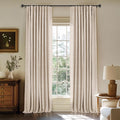 INOVADAY 100% Blackout Curtains for Bedroom, Black Out Curtains 96 Inch Long, Clip Rings Linen Blackout Drapes, Thermal Insulated Room…