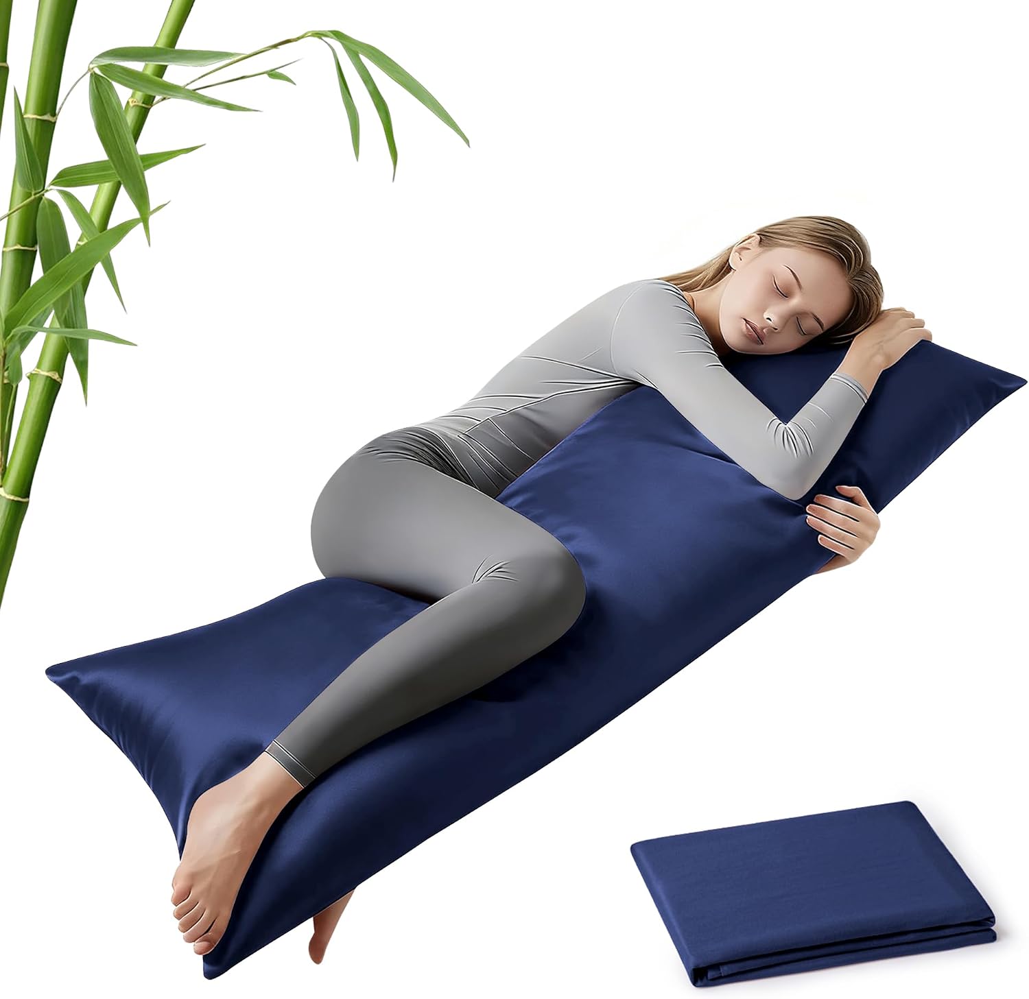 MR&HM Cooling Body Pillow Case 20"x54", Body Pillow Cover for Hot Sleepers, Breathable & Moisture Wicking, Soft Envelope Long Pillowca…