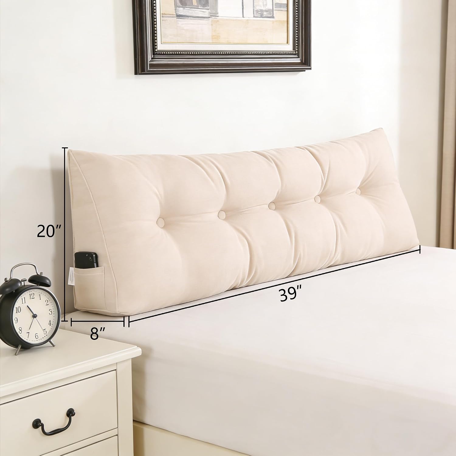 SAMTY Triangular Wedge Pillow headboard Twin XL Size for Couch Large headboard Pillow with Removable Cover Back Rest Pillows for Sitting…