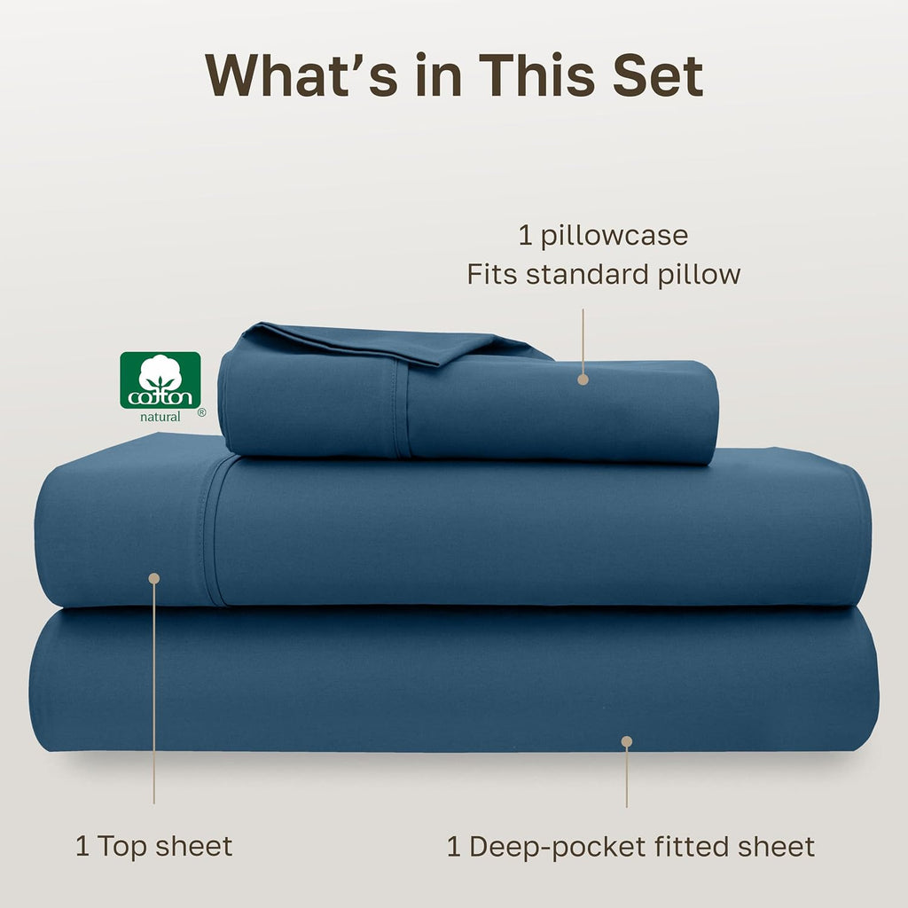 CaliforniaDesignDen California Design Den Soft Twin XL 100% Cotton Sheet Sets, 400 Thread Count Good Housekeeping Award Winner, Silky Satee…