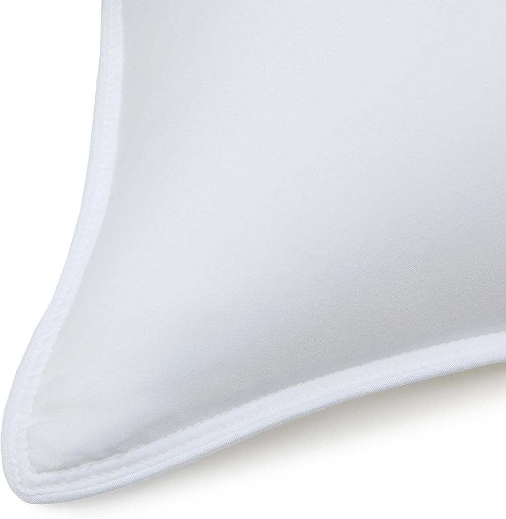 Amazon Basics Down Alternative Pillow for Side and Back Sleepers, Medium Density, Standard Size, 26" x 20", 2-Pack, White