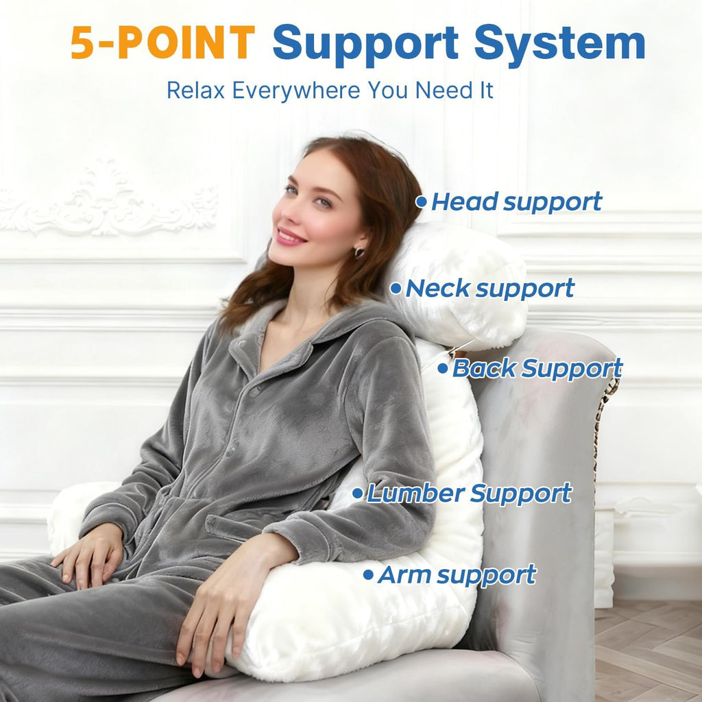 Reading Pillow Plus, Crystal Velvet Back Pillow Bed Sitting Up for Adult & Children, Back Rest Pillow Support for Reading & Rest Bed, Add…