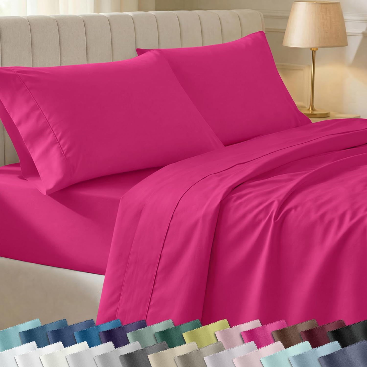 CaliforniaDesignDen California Design Den Soft Twin XL 100% Cotton Sheet Sets, 400 Thread Count Good Housekeeping Award Winner, Silky Satee…