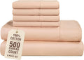 Casa Platino Cotton Queen Sheets Set, 6 Piece Sheets with 500 Thread Count 100% Cotton Sheet Set, Sateen Finish for a Smooth Feel, 15…
