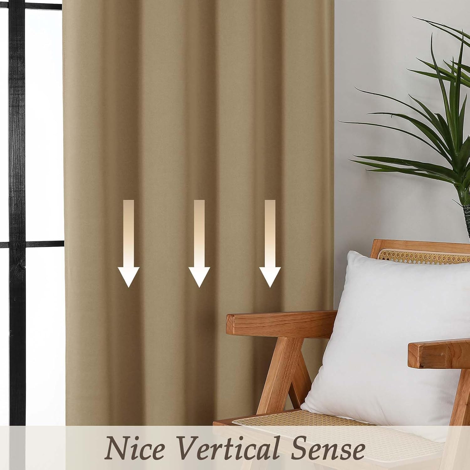 Gwine Taupe Blackout Curtains for Bedroom 84 inches Long 2 Panels Set, Solid Noise Reducing Thermal Insulated Blackout Curtains for…