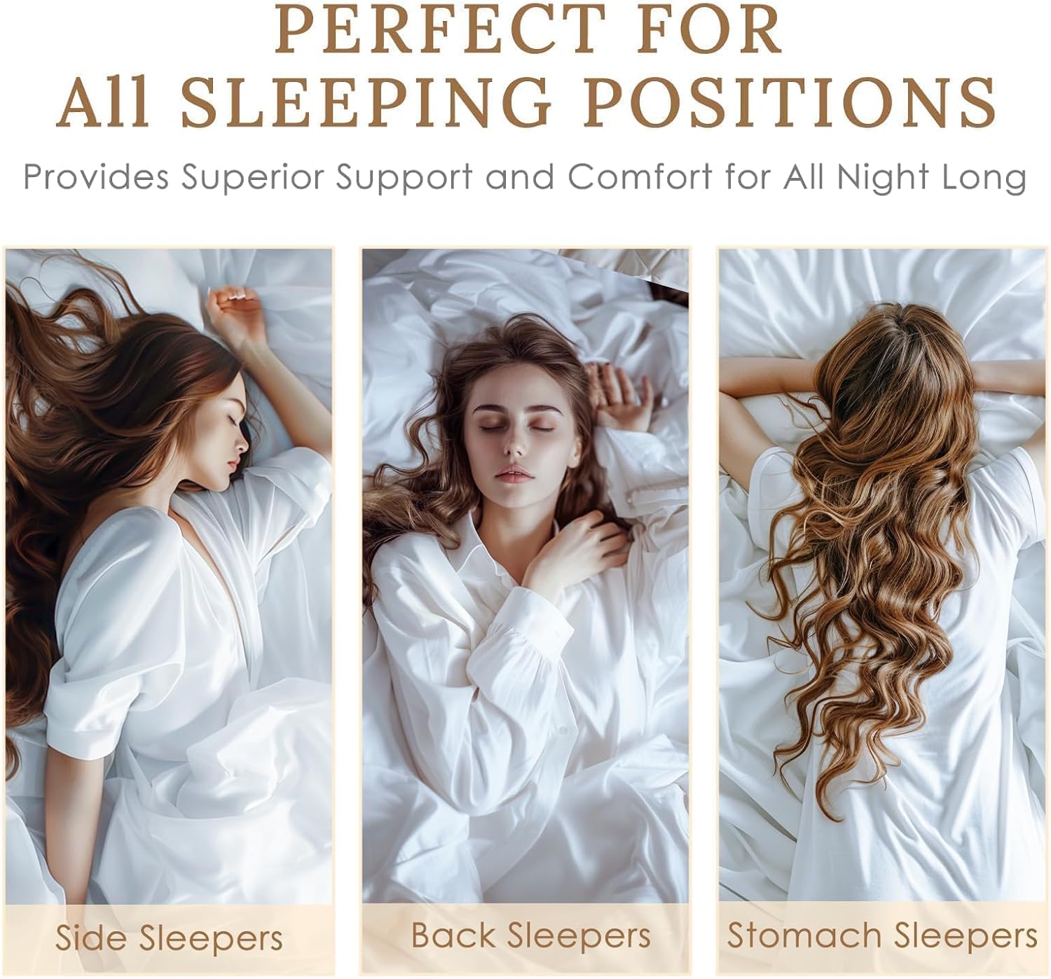 Huxmeyson Pillows Queen Size Set of 4, Luxury Hotel Bed Pillows Set with Down Alternative Filling for Side and Back Sleepers 4 Pack White
