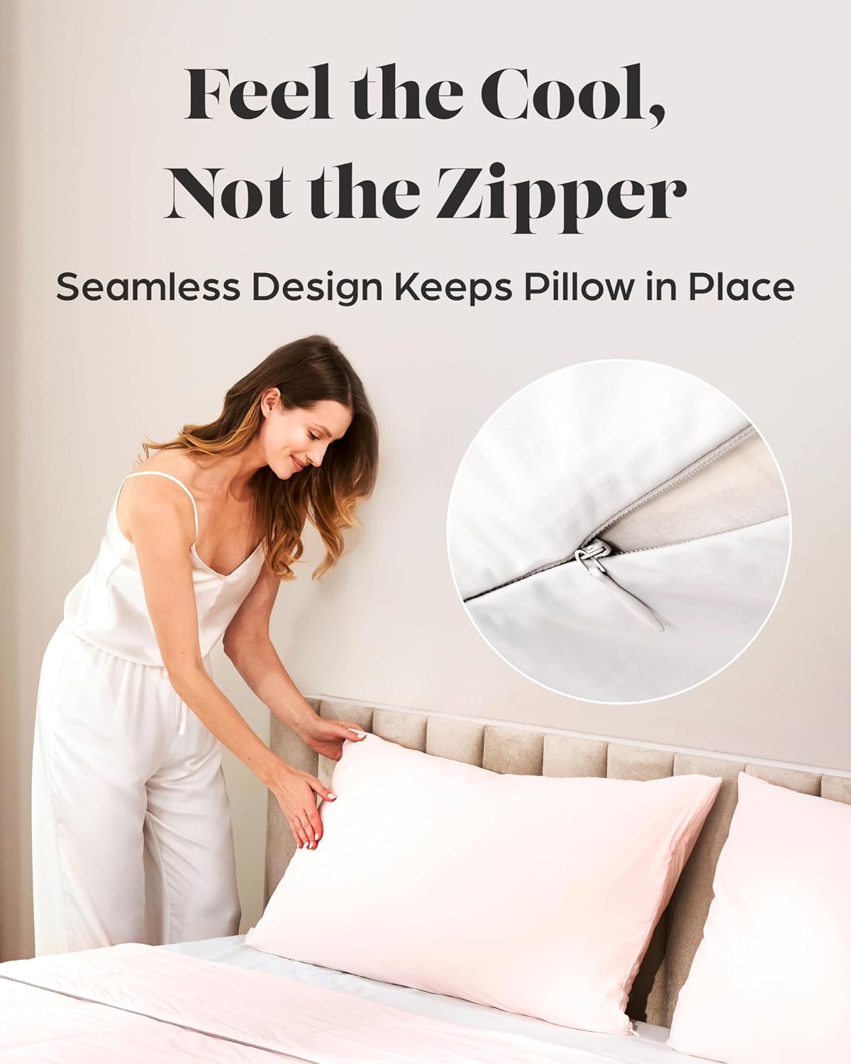 LavishComforts Lavish Comforts® Cooling Pillow Cases for Hot Sleepers – Silk Soft Pillow Case with Zipper, Cool Pillow Case Protector with…