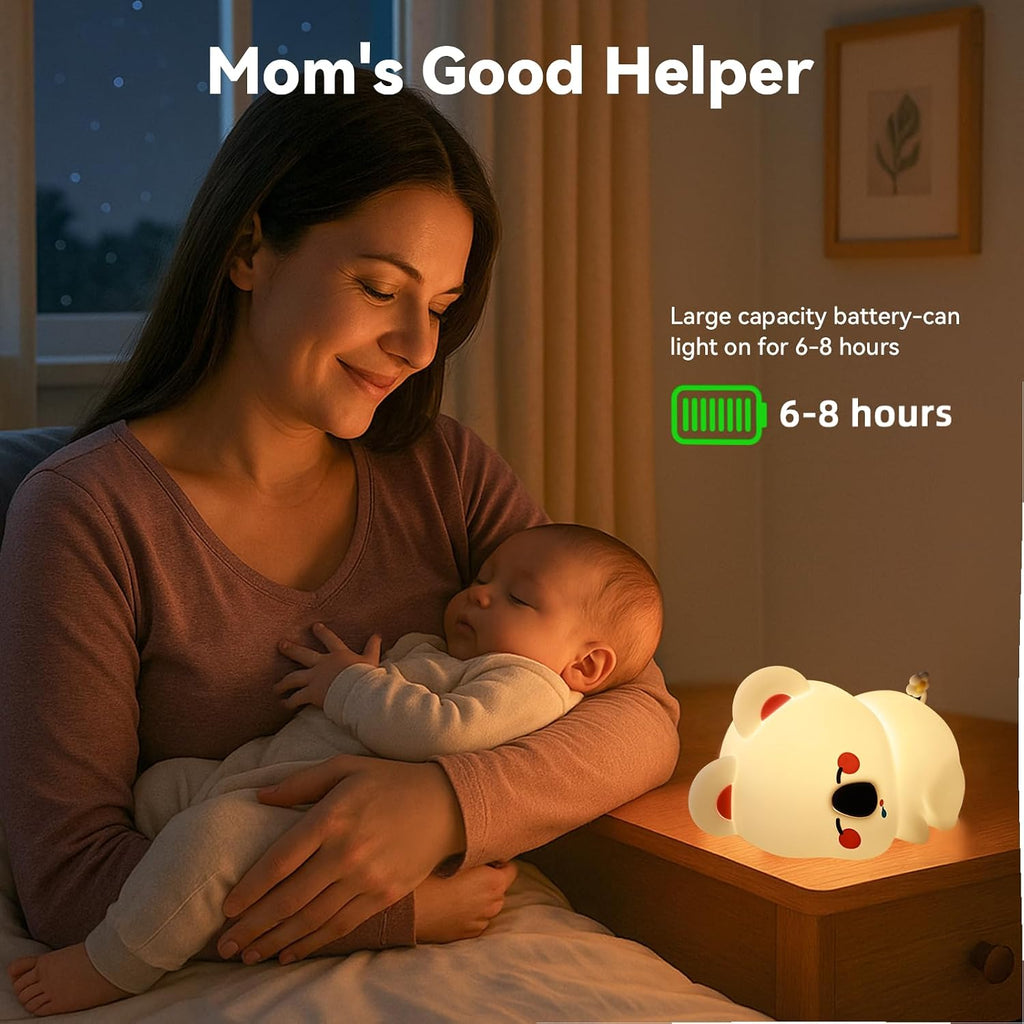 Koala Night Light for Nursery - Soft Squishy Dimmable Baby Night Lamp, Rechargeable Touch Control with Timer, Soft Silicone Breastfeeding…
