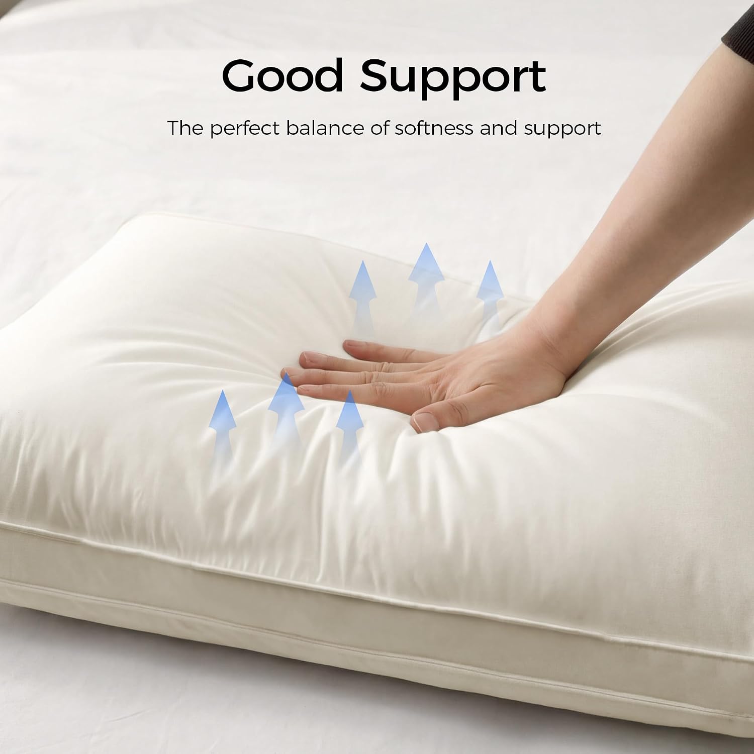 Puredown ® Gusseted Goose Feather Down Pillows, 100% Organic Cotton Cover, Luxury Hotel Collection Bed Pillows for Sleeping Set of 2, Stand…