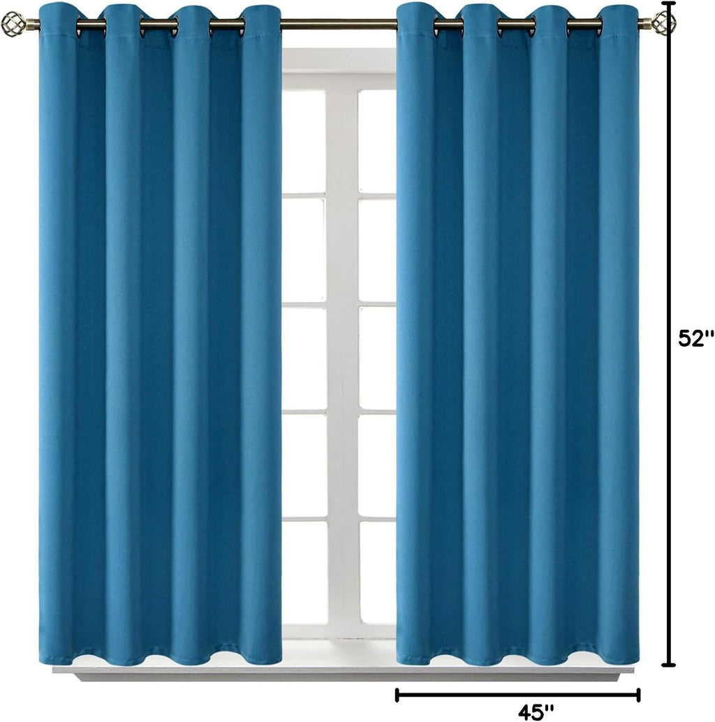 BGment Blackout Curtains - Grommet Thermal Insulated Room Darkening Bedroom and Living Room Curtains, Set of 2 Panels (52 x 45 Inch, Steel…