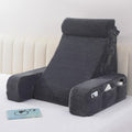 Vekkia Adjustable Reading Pillow & Back Pillow with Backrest – Zoned Multi-Density Foam for Targeted Support, XL Side Pockets – Bed Chair f…