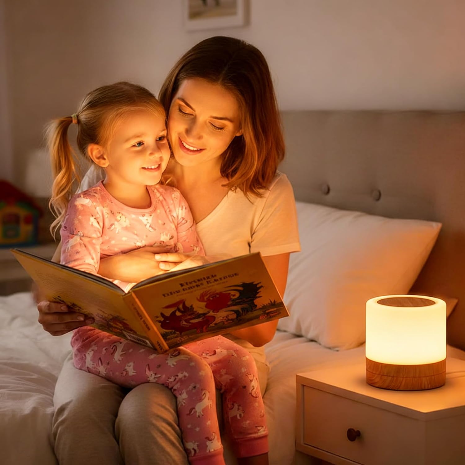 Dimmable Baby Night Light: Eye-Caring Soft Warm White LED Touch Lamp | USB Rechargeable Portable Bedside for Nursery Kids Room Bedroom…