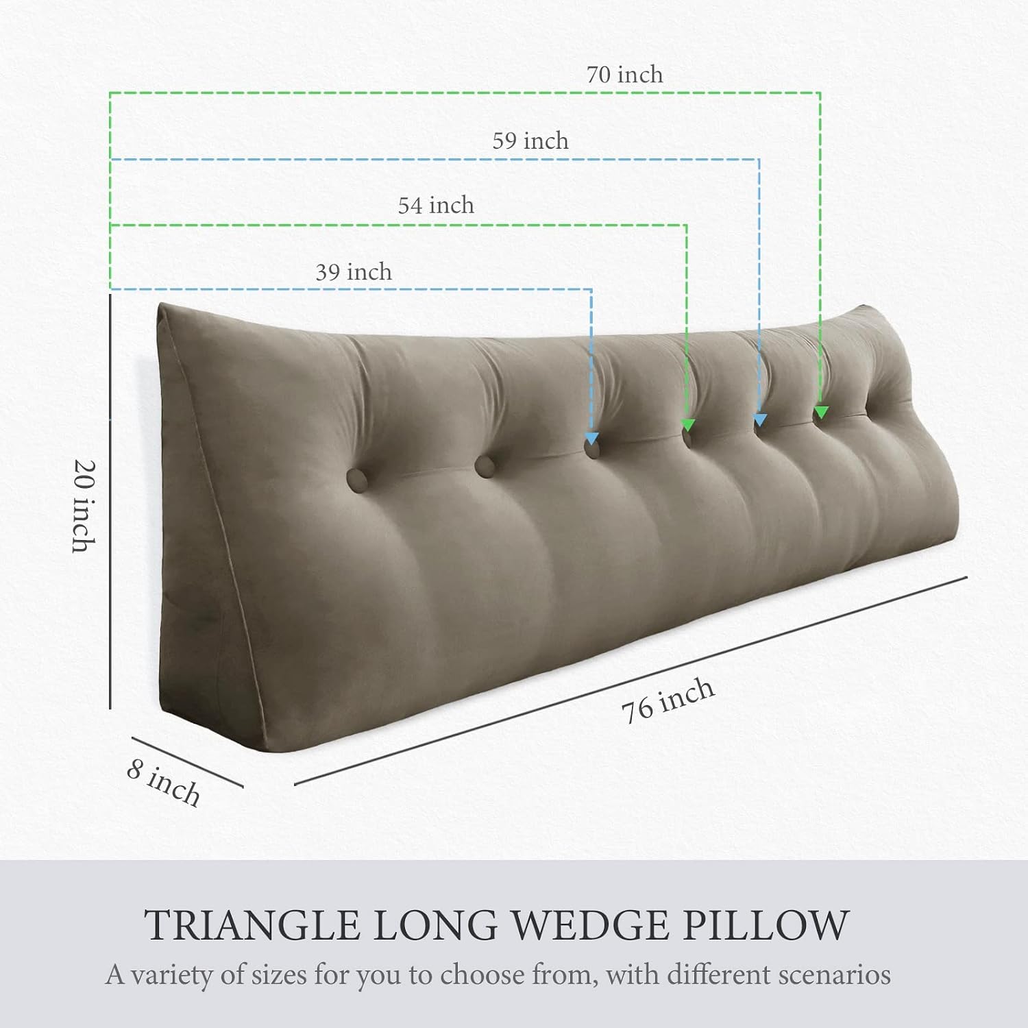 Headboard Pillow King - Bed Wedge Headboard Reading Pillow for Sitting in Bed, Large Daybed Pillow, Velvet Positioning Support Bedrest…