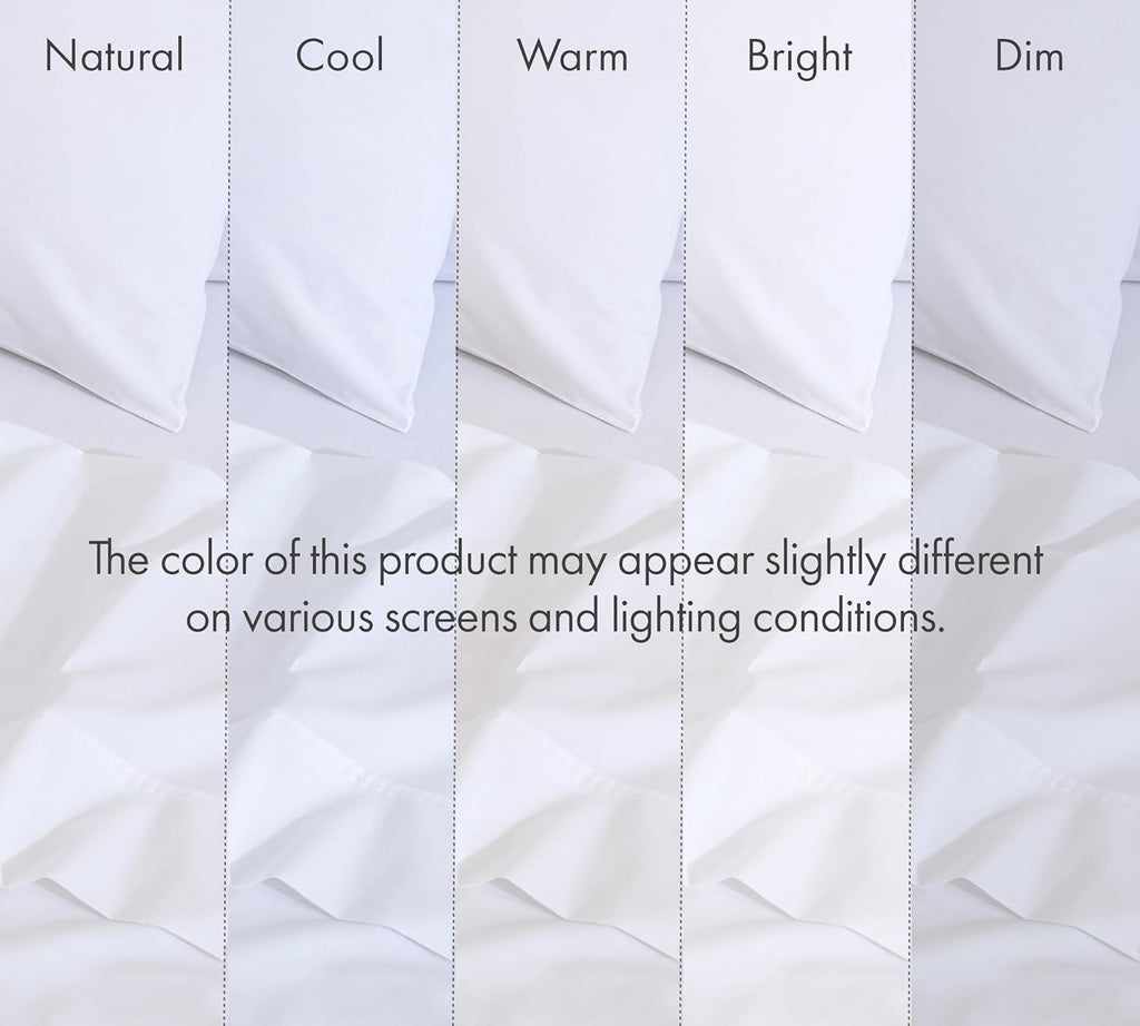 Ruvanti 100% Cotton Percale Sheets Full Size 6 Piece Set, Cooling Bed Sheets for Hot Sleepers, Deep Pocket 16”, Breathable Lightweight & Du…