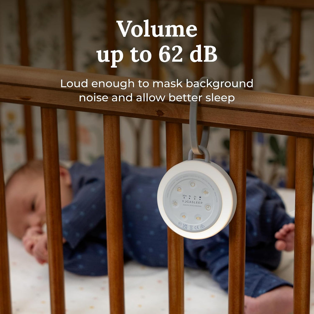 Yogasleep Hushh 2 Portable Sound Machine for Baby & Kids, New Reinforced Clip, Backlit Buttons, Night Light, 6 Soothing Natural Sounds…