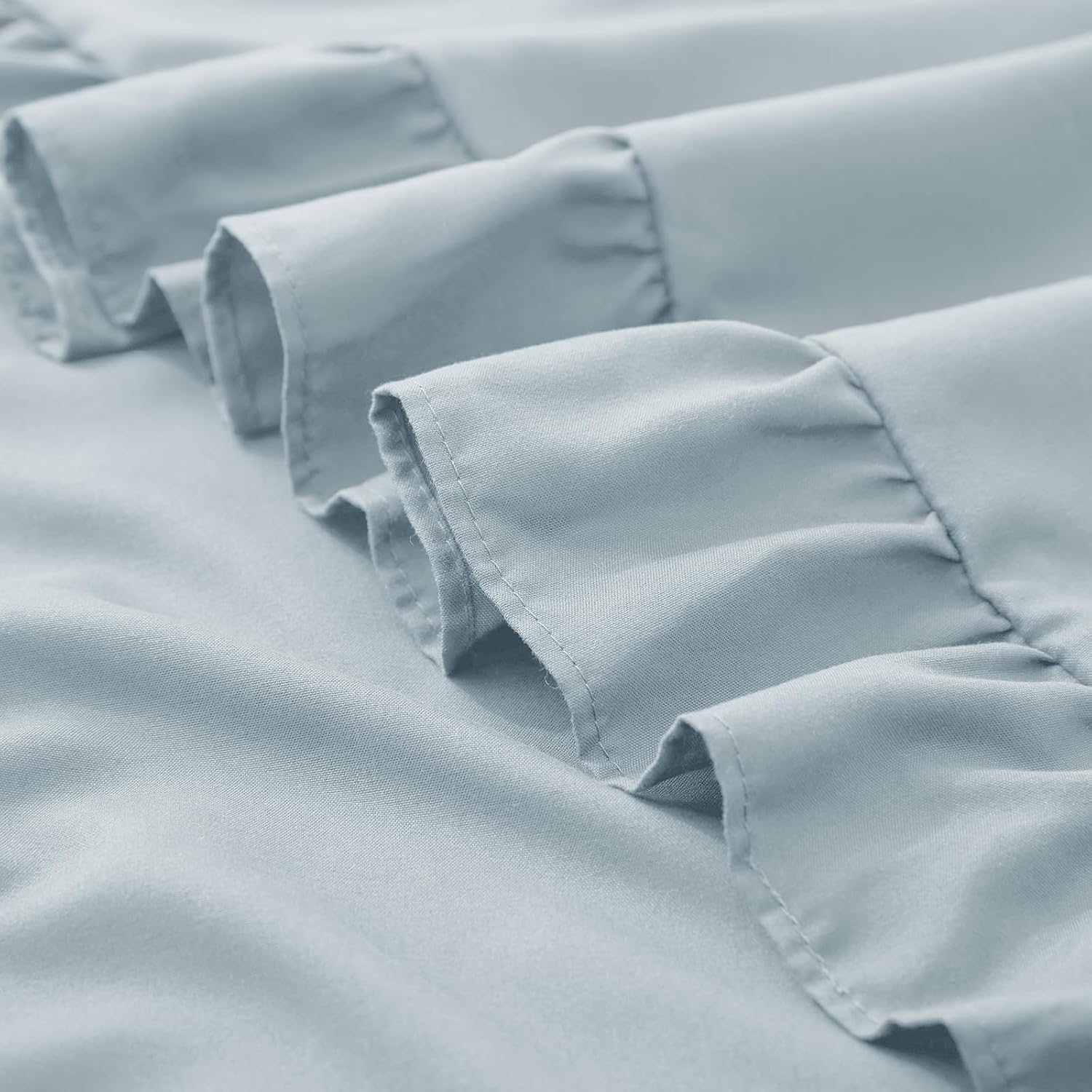 KKJIAF Ruffle Pillow Cases 22x22 Inches, Dusty Blue Square Ruffled Pillow Covers Set of 2, Microfiber Wrinkle Resistant Pillow Shams with…