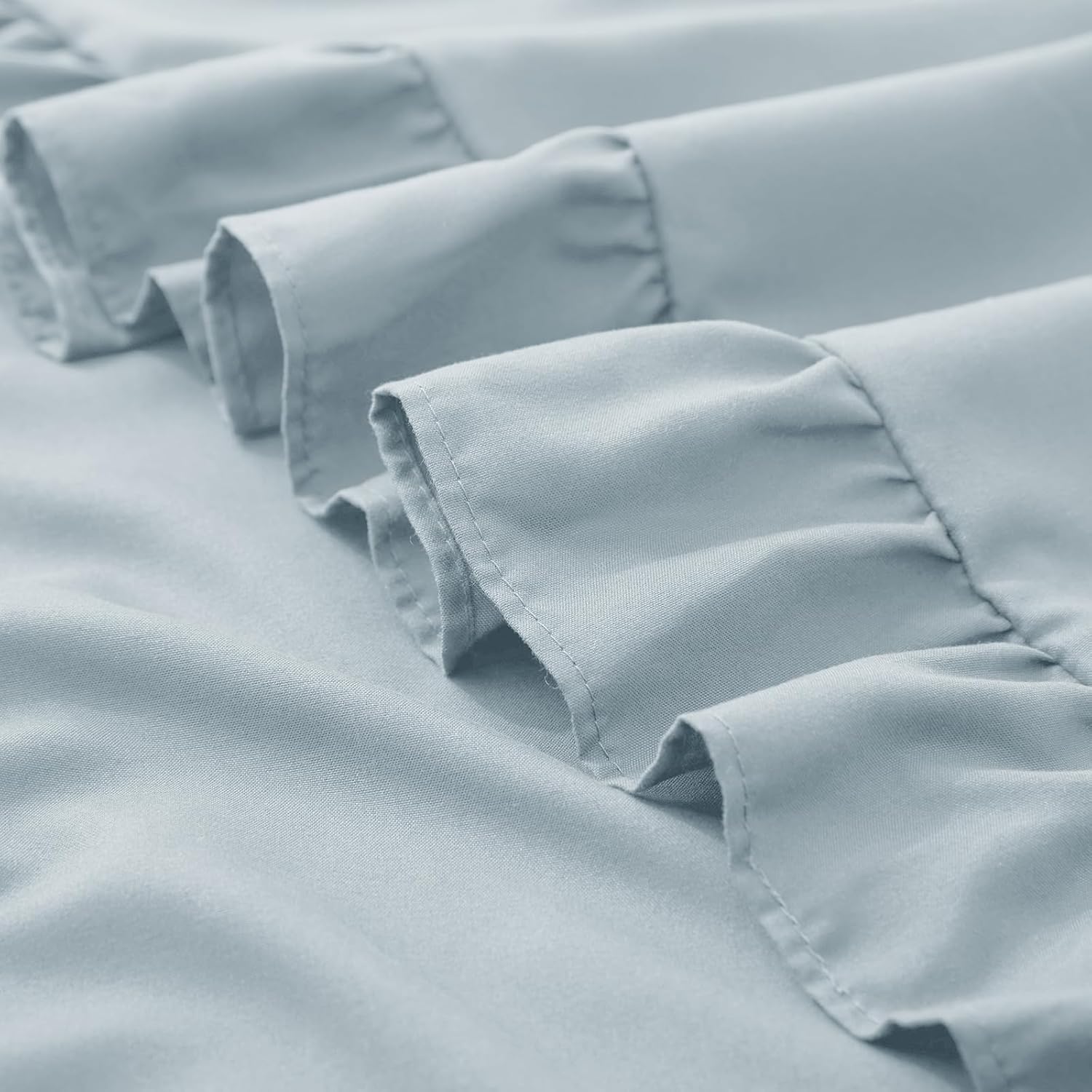 KKJIAF Ruffle Pillow Cases 20x20 Inches, Dusty Blue Square Ruffled Pillow Covers Set of 2, Microfiber Wrinkle Resistant Pillow Shams with…