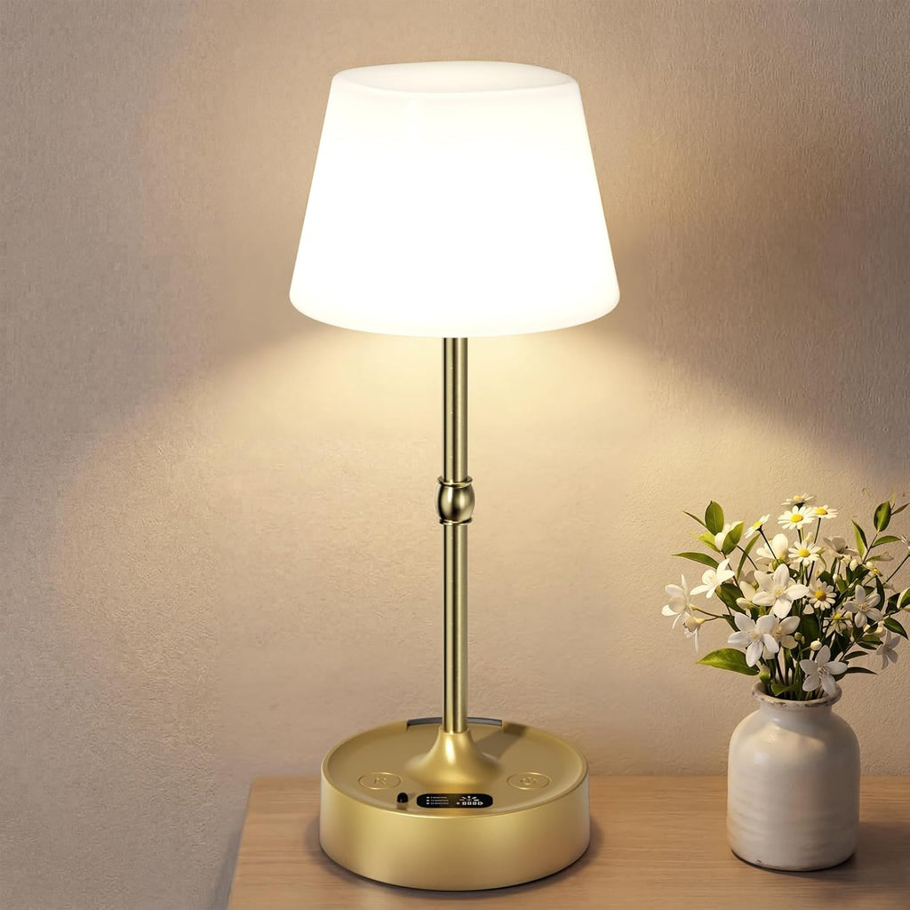 Rechargeable Cordless Table Lamp - Built-in Rechargeable Battery Operated Lamp, Touch Control Stepless Dimming, for Bedside Night Lamp…