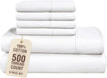 Casa Platino King Size Sheet Set, 6 Piece 100% Cotton Bed Sheet Set with 500 Thread Count Buttery Soft Sateen Finish, Long-Lasting and…