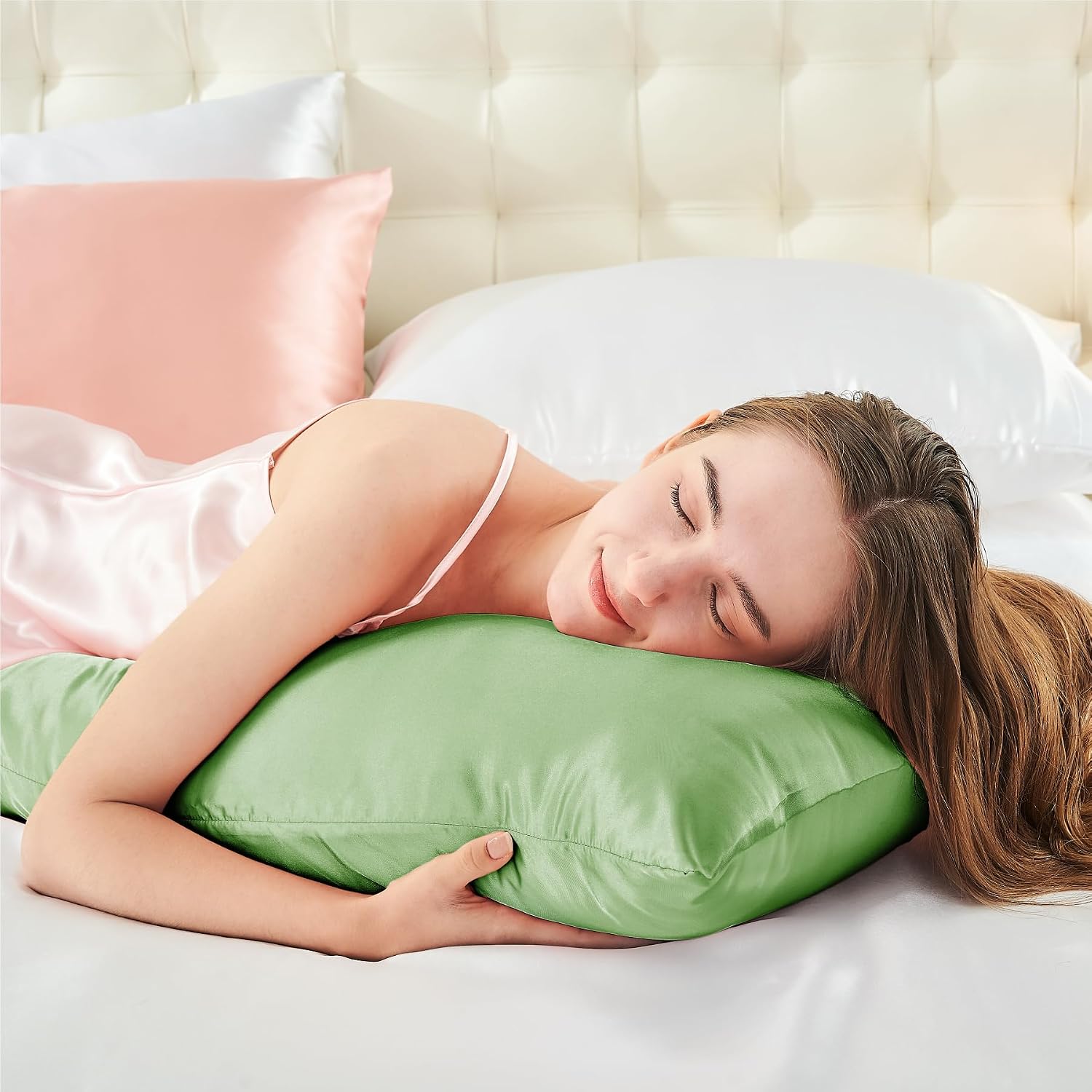 Bedelite Satin Body Pillow Cover, Super Soft and Cooling Body Pillow Pillowcase for Hair and Skin, Breathable Silky Full Long Pillowcase Co…