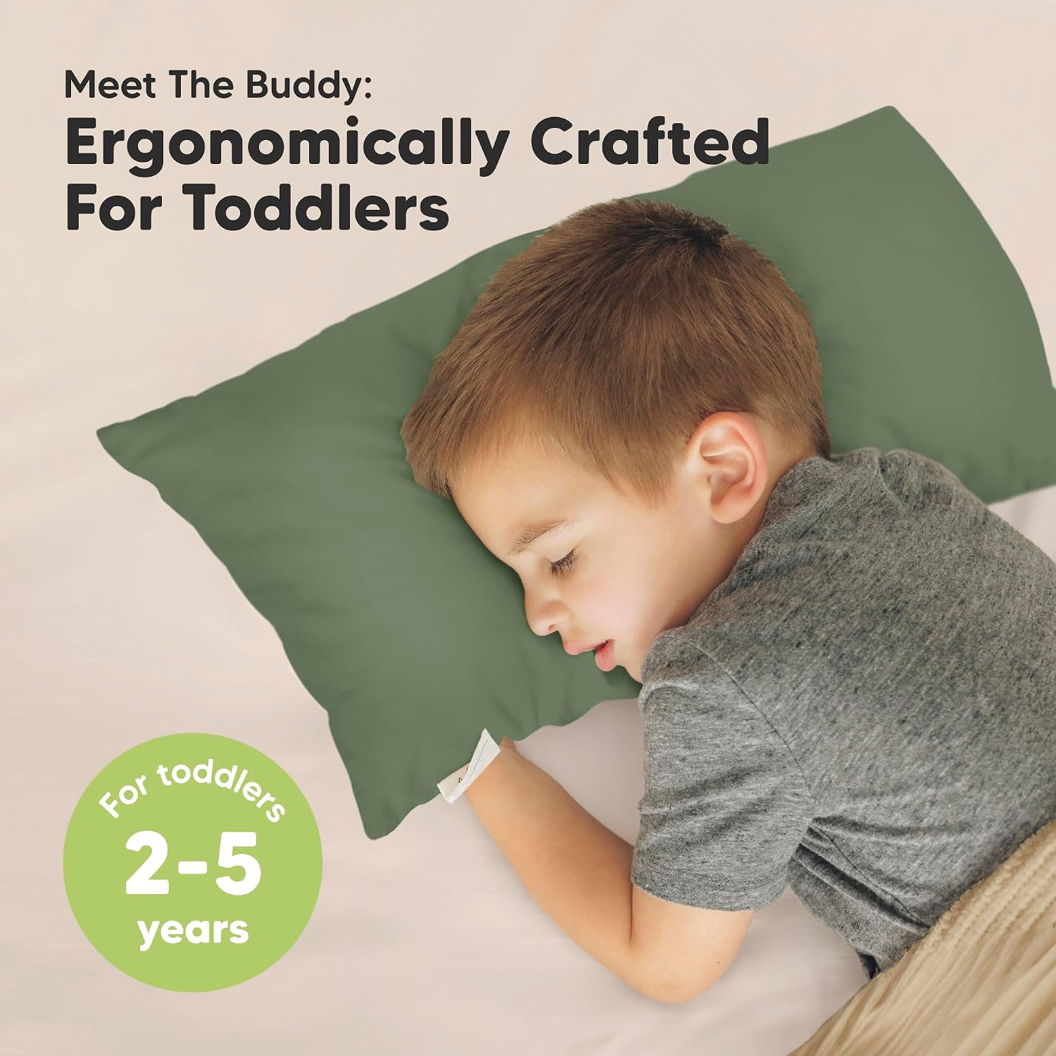 Toddler Pillow with Pillowcase - 10x18 My Little Dreamy Kids Travel Bed Pillows for Sleeping, Organic Cotton Small Pillowcase, Soft &…