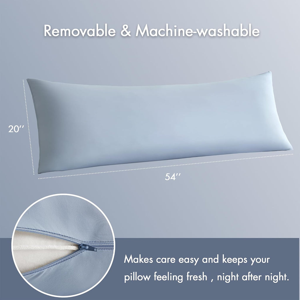 Madisonpark Madison Park Cooling Body Pillow for Side Sleepers & Hot Sleepers, 20"x54" Full Body Pillow with Memory Foam Fill, Pregnancy &…