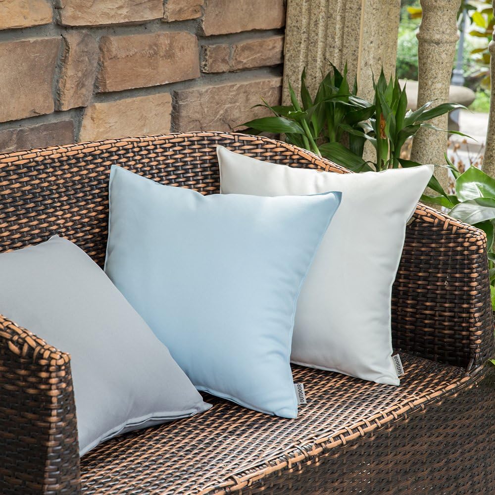 MIULEE Pack of 2 Decorative Outdoor Waterproof Pillow Covers Square Garden Cushion Sham Throw Pillowcase Shell for Spring Patio Tent…