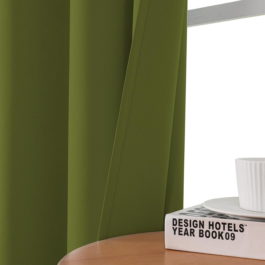 CUCRAF Custom Green Blackout Curtains 1 Panel Set, Thermal Insulated Grommet Room Darkening Curtain for Living Room Bedroom, Light…