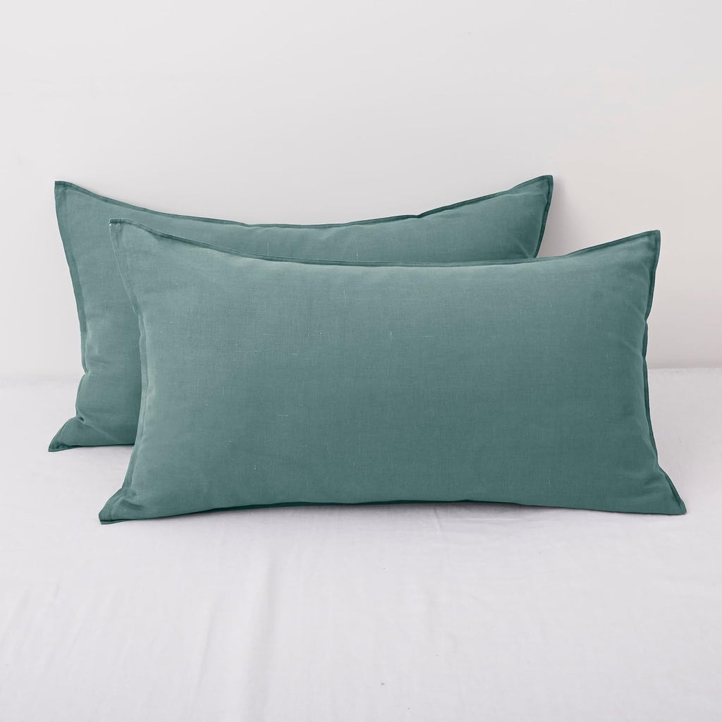 Chuffed Linen Pillowcases 2 Pack 100% Linen Standard Pillow Cases, Breathable and Cooling Washed Pillowshams with Zipper Closure, 20x36 Inc…