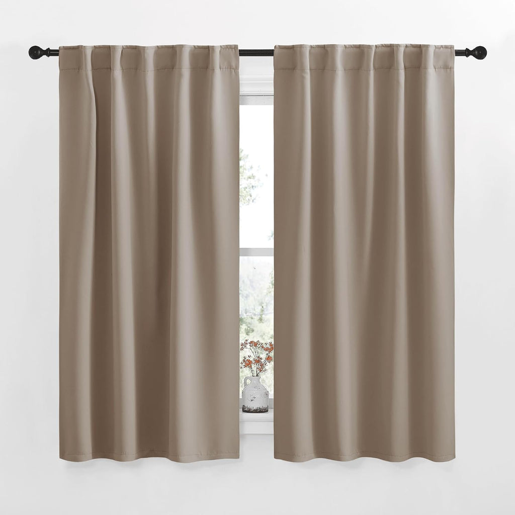 NICETOWN RV Curtains for Camper Windows - (Taupe Color) 34x54 Inch, 2 Panels Set, Thermal Insulated Room Darkening Blackout…