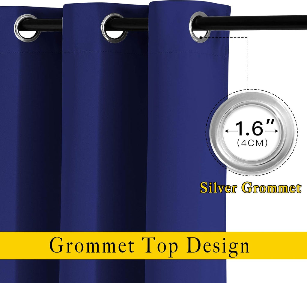 Nicetown Blackout Window Curtains and Drapes - Thermal Insulated Solid Grommet Top Blackout Panels/Draperies for Kid's Room (Navy Blue, 1 P…