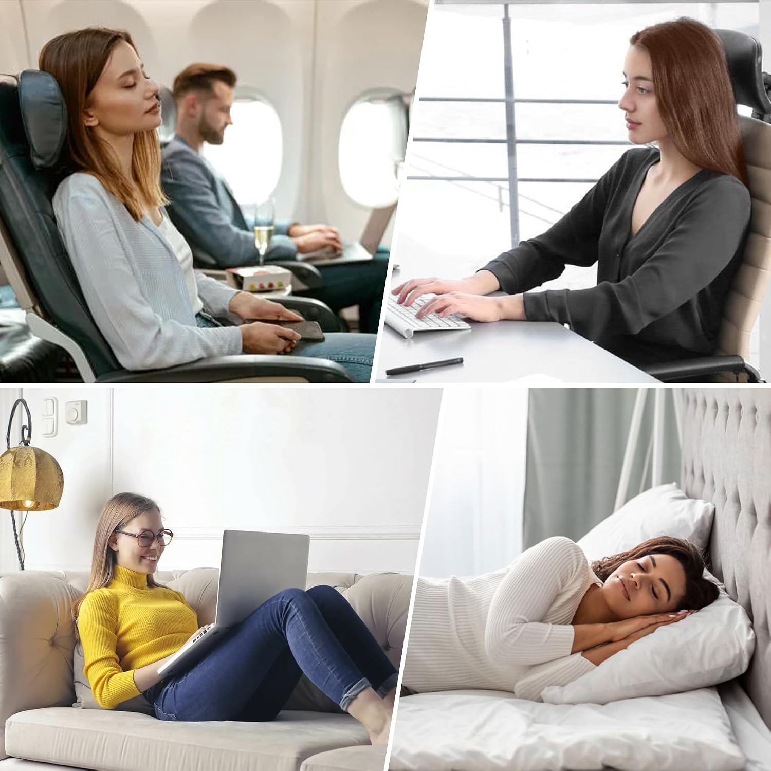 ONTYZZ Inflatable Round Neck Pillow Cervical Roll Pillow Cylinder Bolster Pillow for Head, Neck, Back, Legs and Yoga, Grey(4.92 * 14.96)