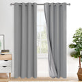 Xwzo 100% Blackout Curtains with Tiebacks- 2 Thick Layers Completely Shaded Window Treatment Thermal Insulated Lined Drapes with Grommets f…