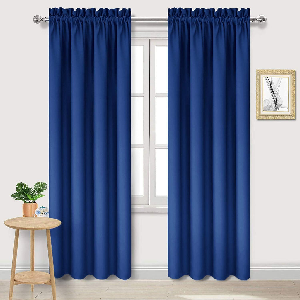 Dwcn Blackout Curtains Room Darkening Thermal Insulated Bedroom Curtains Window Curtain Panels, 42 x 84 inches Long, Set of 2 Classic Blue…