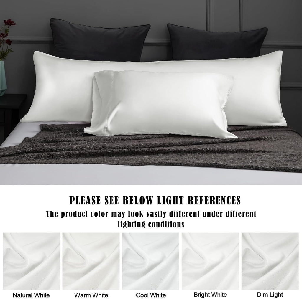 TELUS Pillow Cases Queen Size 2 Pack, Bamboo Rayon & Lyocell Pillowcase with Envelope Closure, Cooling Breathable Pillow Cover for Hot…