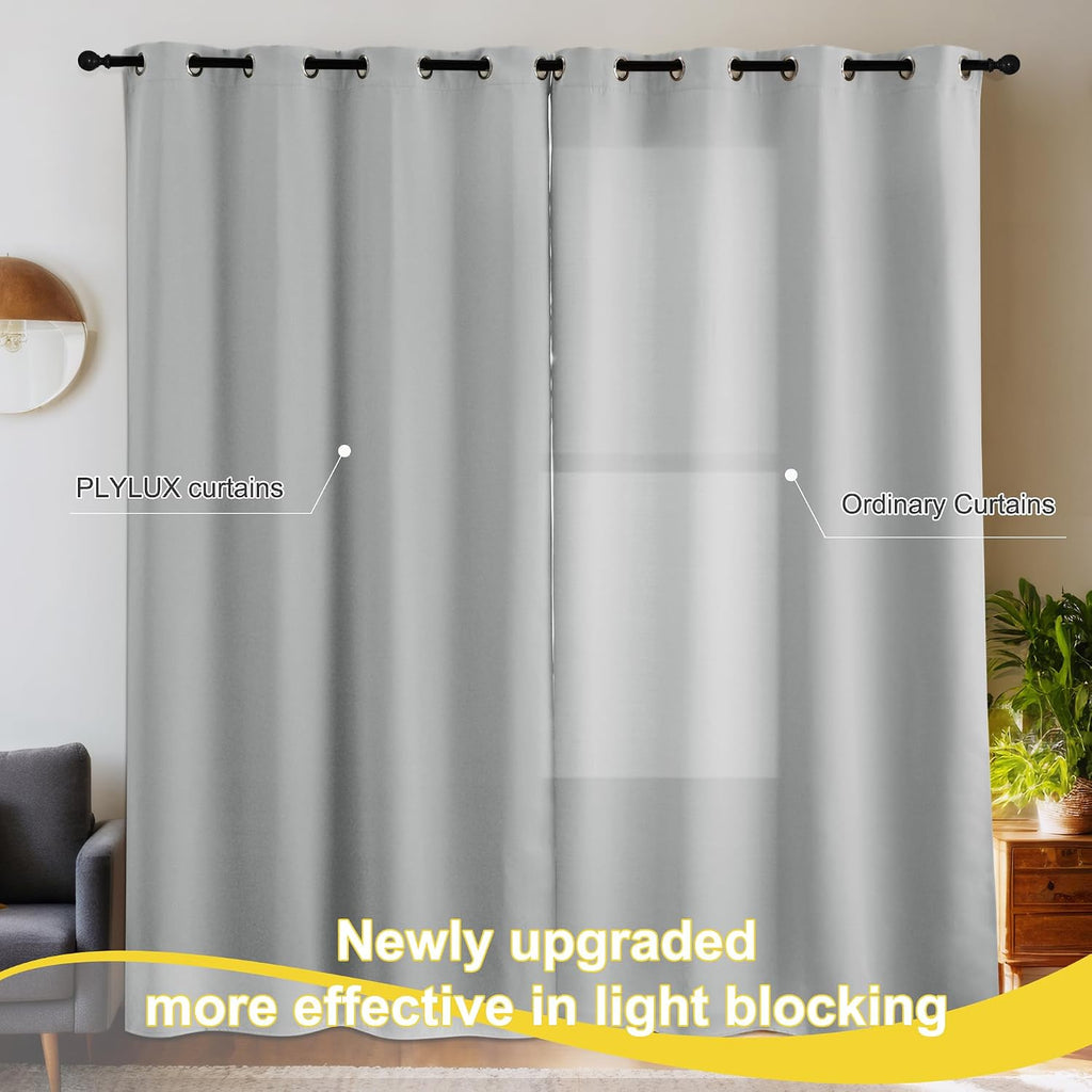 NICETOWN Plylux Blackout Curtains Thermal Insulated Window Treatment Panels Room Darkening Blackout Drapes for Living Room Grommet…