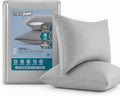 Micropuff Pillow Protectors with Zipper Standard Size Gray- Brushed Microfiber Pillow Covers, Hypoallergenic Pillowcases with Zipper (2 Pac…