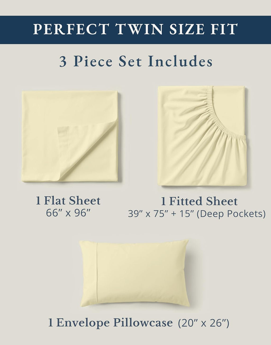 LaneLinen LANE LINEN 100% Organic Cotton Twin Bed Sheet Set, Soft, Comfy & Breathable Hotel Style Percale Bedding Sheets & Pillowcases Set,…