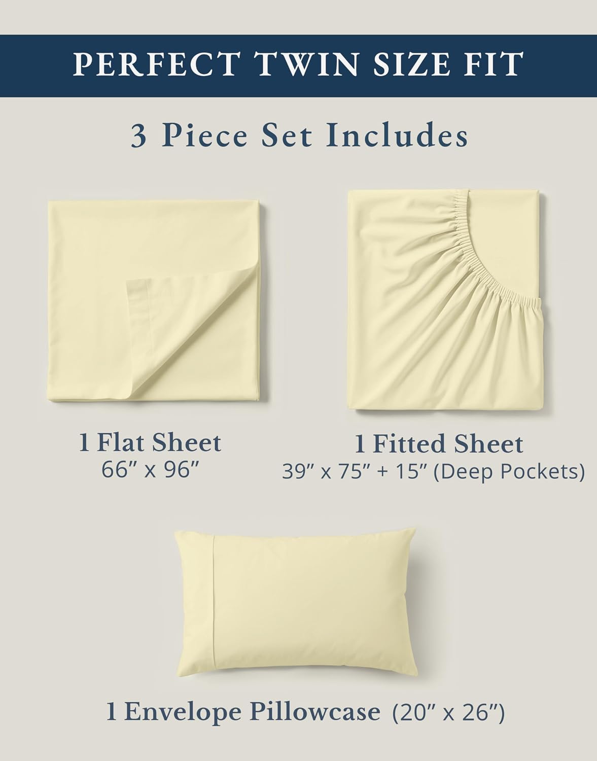 LaneLinen LANE LINEN 100% Organic Cotton Twin Bed Sheet Set, Soft, Comfy & Breathable Hotel Style Percale Bedding Sheets & Pillowcases Set,…
