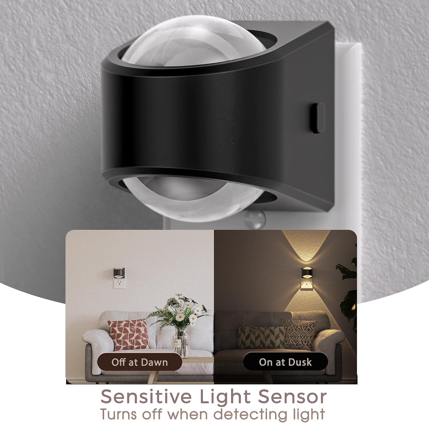 Briignite Projector Night Light, Night Lights Plug into Wall, Soft White for Bedroom, Dimmable Brightness Dusk to Dawn Nightlight for…