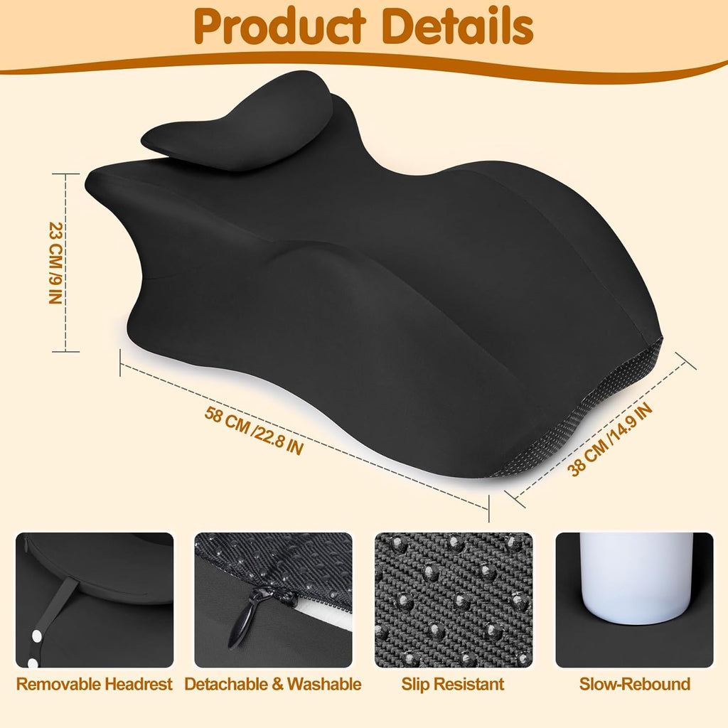 Myfamirea Memory Foam Ergonomic Wedge Pillow for Adults - Prone Pillow for Bed Sleeping, Reading, Memory Foam Ergonomic Cushion for Back Su…