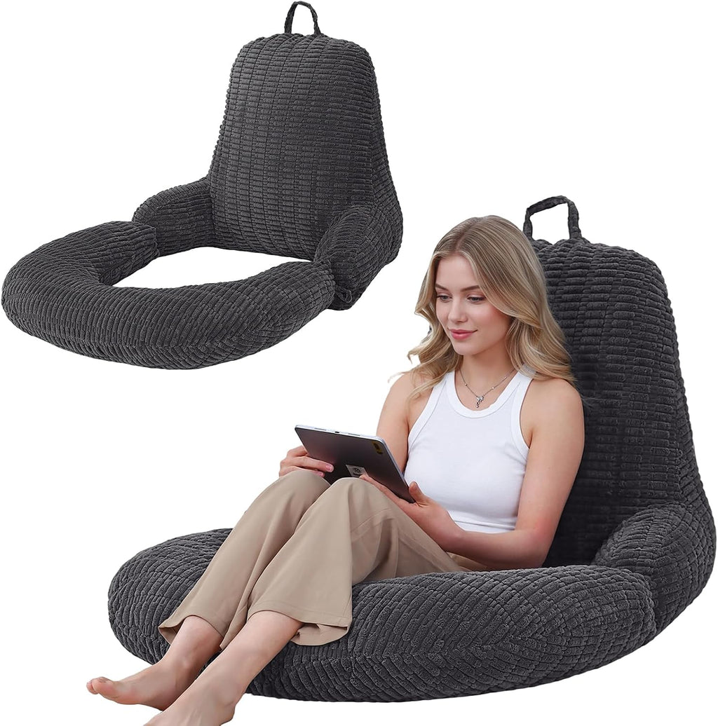 Reading Pillow for Bed, Bed Pillow for Sitting Up, Backrest Pillows with Arms for Adult, Back Support Pillows for Sleeping, Reading and…