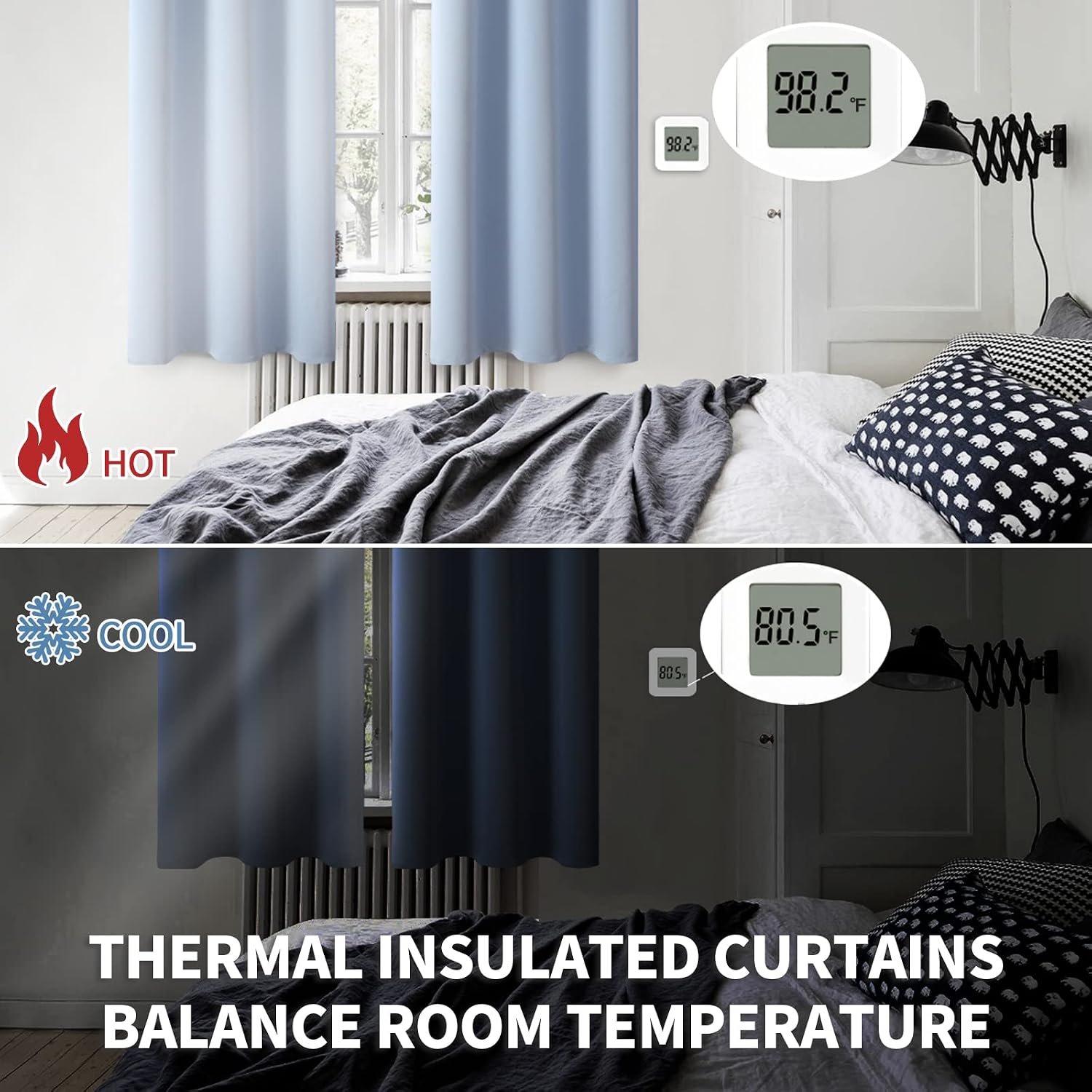 BGment Blackout Curtains for Living Room - Grommet Thermal Insulated Room Darkening Curtains for Bedroom, 2 Panels of 42 x 63 Inch, Spa Blu…