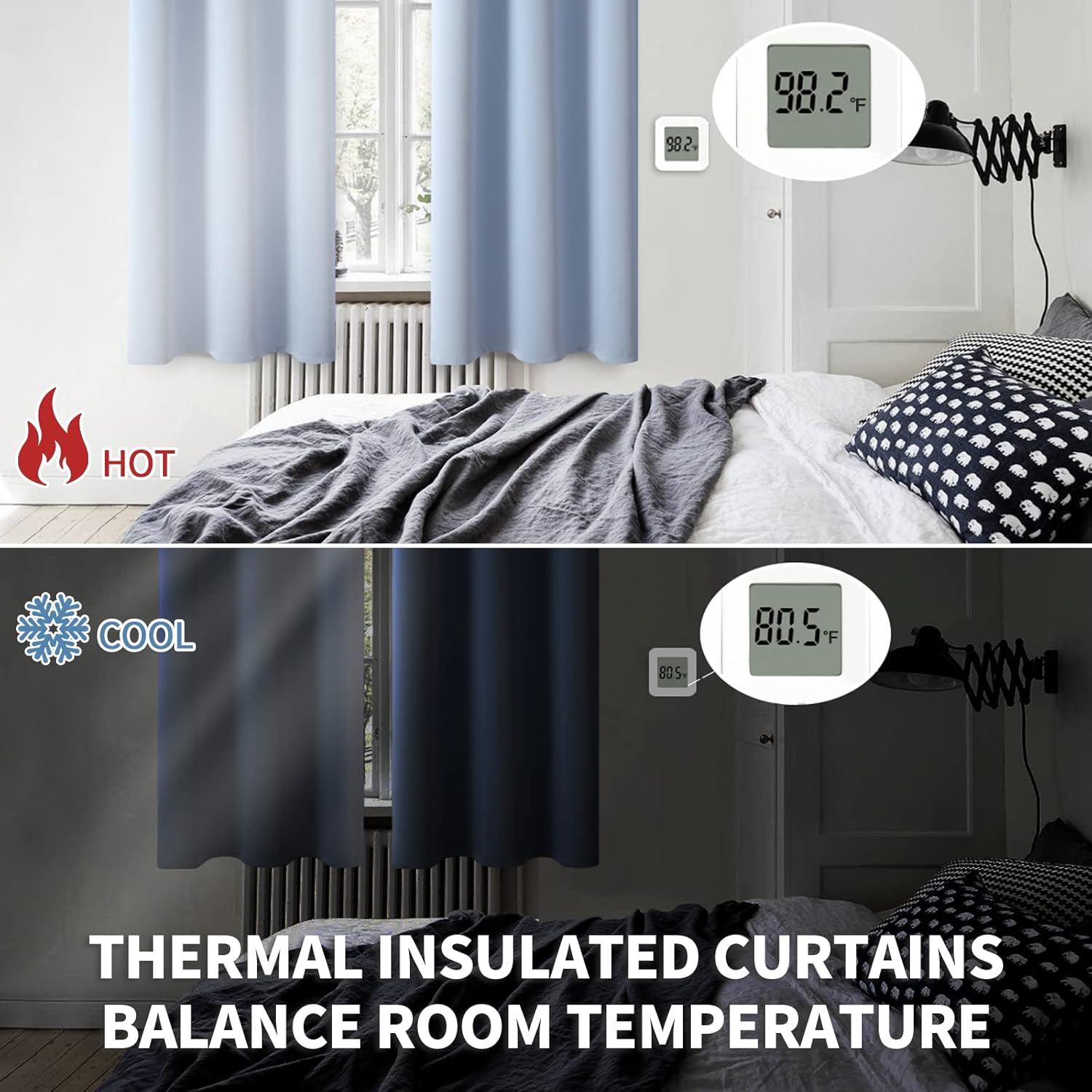 BGment Blackout Curtains for Living Room - Grommet Thermal Insulated Room Darkening Curtains for Bedroom, 2 Panels of 52 x 54 Inch, Spa Blu…