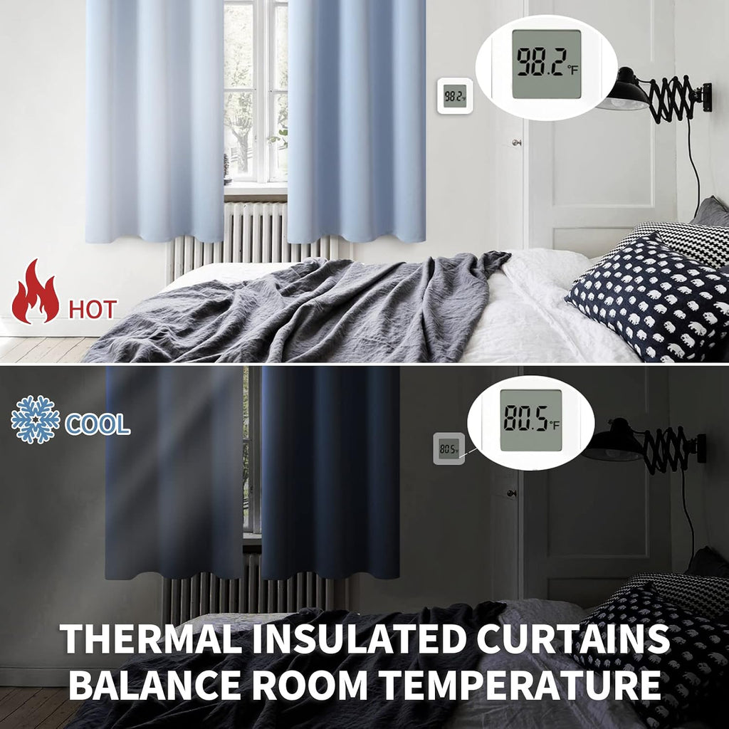 BGment Blackout Curtains for Living Room - Grommet Thermal Insulated Room Darkening Curtains for Bedroom, 2 Panels of 52 x 95 Inch, Spa Blu…